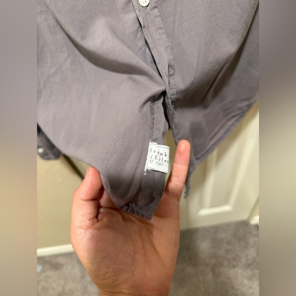 Frank and Eileen Eileen Italian Cotton Gray Button Up Shirt , size XS - Picture 6 of 10